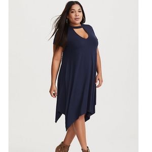 Navy Cutout Jersey Dress